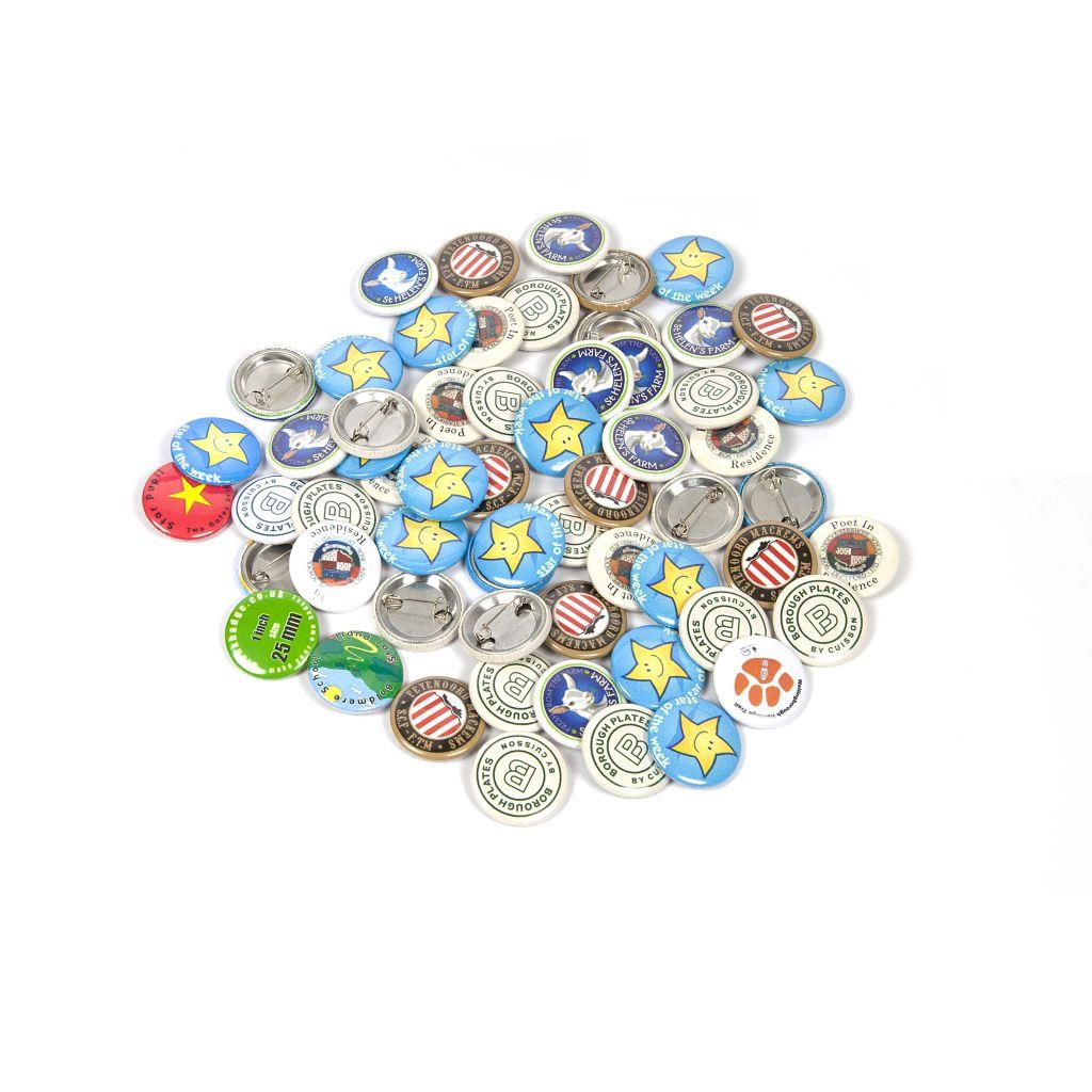 G Series 25mm Metal Pin Badge Components - Pack of 100