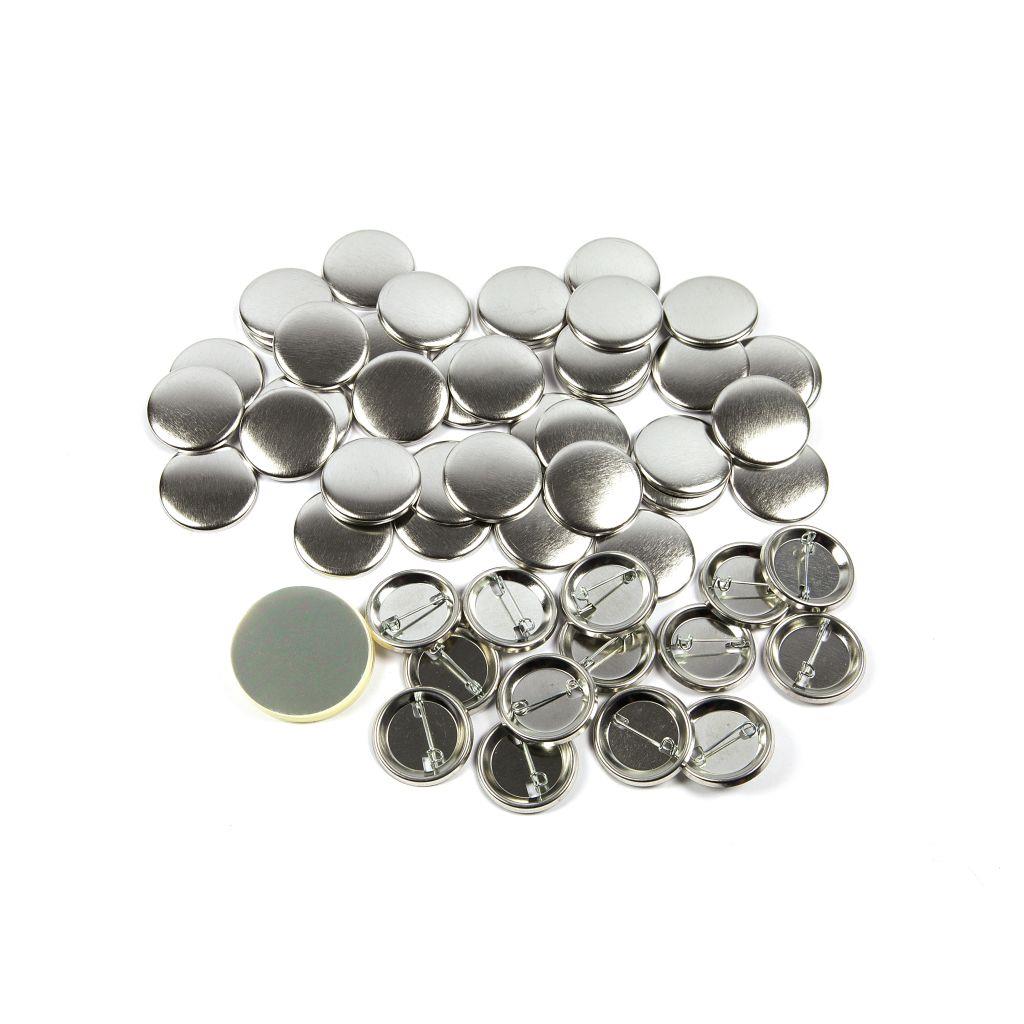 T Series 1 1/4 Inch (32mm) USA Compatible Metal Pin Badge Components - Pack of 100